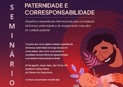 Seminário Paternidade e Corresponsabilidade será dia 29, terça-feira, às 10h