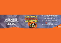 Luzes, ação, consciência. Mais uma edição do Festival de Cinema Acessível Kids chega a Brasília com o apoio do Senado Federal. A programação tem início no dia 4 de novembro, com a oficina Agente de Transformação Social; e segue no dia 5 de novembro, com a exibição do filme Frozen com toda tecnologia de acessibilidade: audiodescrição, Libras e legendagem descritiva. A oficina acontece no Interlegis, das 9h às 16h30; o Festival acontece às 10h no Cine Brasília, com entrada franca.
