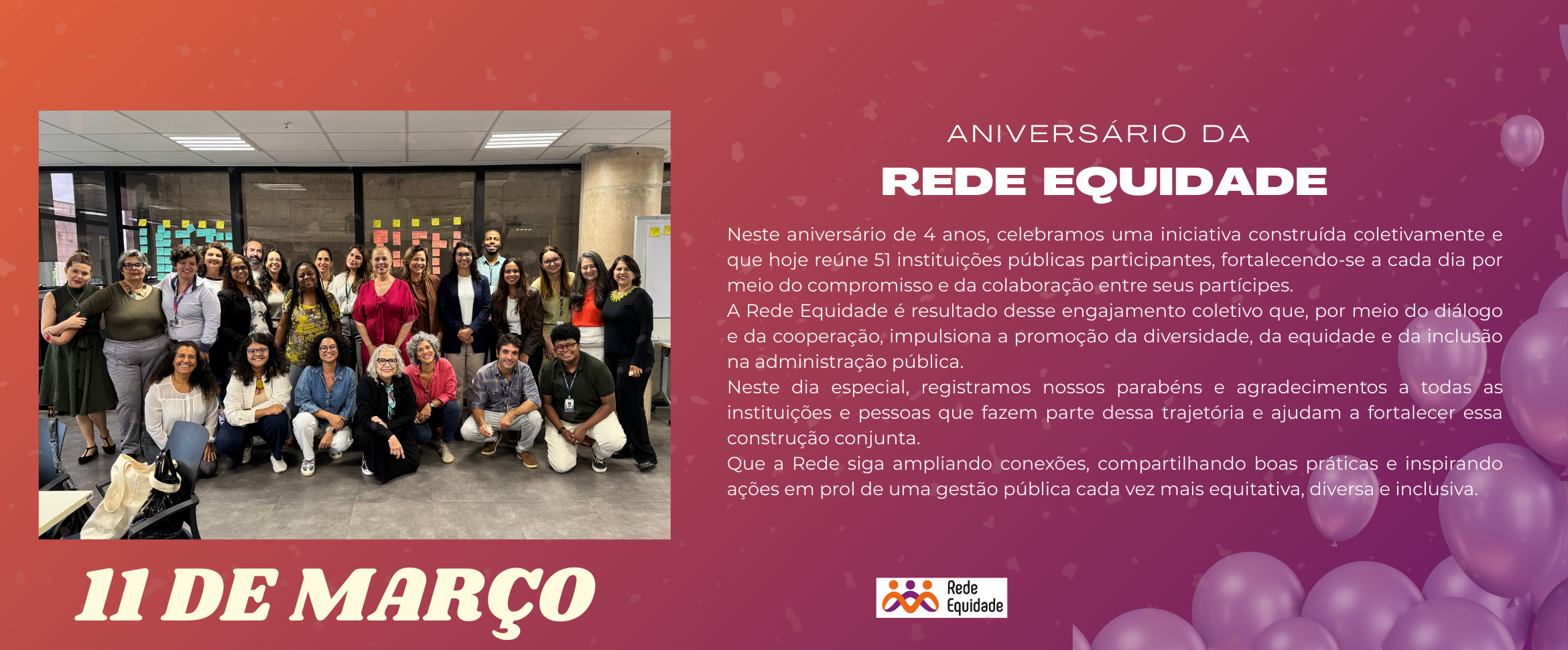 Aniversário da Rede Equidade