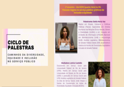 O Senado Federal, a Rede Equidade e a ABEL promovem, nesta quarta-feira (9 de setembro), às 15h, a segunda palestra do ciclo “Caminhos da Diversidade, Equidade e Inclusão no Serviço Público”. Com o tema “Pessoas negras no serviço público: práticas de inclusão e equidade”, o encontro será transmitido pelo YouTube da ABEL e integra a programação voltada à formação e à reflexão sobre diversidade, equidade e inclusão nas instituições públicas. Confira a gravação aqui.