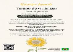 O Ministério da Integração e do Desenvolvimento Regional (MIDR) promove, no dia 17 de setembro, das 10h30 às 11h30, a roda de conversa “Tempo de Visibilizar: além do que se vê”, em alusão ao Setembro Amarelo. O encontro abordará temas como saúde mental, escuta, acolhimento, redes de apoio e cuidado no ambiente de trabalho, com participação de representantes do MIDR e de outros órgãos e entidades da Administração Pública Federal. A atividade será realizada presencialmente no Auditório do Edifício Celso Furtado, em Brasília/DF.